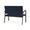 Lesro Newport 2 Seat Tandem Seating Metal Frame No Center Arms, Bronze, RF Blueberry Back, MD Ink Seat NP1501 - alternate 2